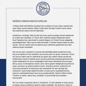 20 Mayıs 2022 tarihli kamuoyu duyurusu